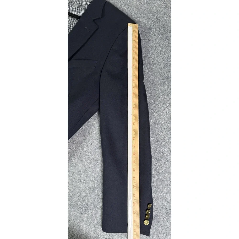 Stafford Wool Blazer Mens 44L Navy Blue 2 Gold Button Classic Fit Executive Coat